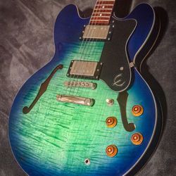 Epiphone 335 Dot AM Aquamarine Burst electric guitar