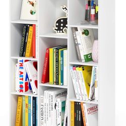 Furinno LUDER Book Shelf, 11-Cube Bookshelf, Reversible Bookcase, 9.4" x 29.1" x 41.7", for Living Room, Bedroom, Home Office, White @Q4-103