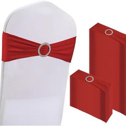 21 pcs Spandex Stretch Chair Sashes RED (1357/2)