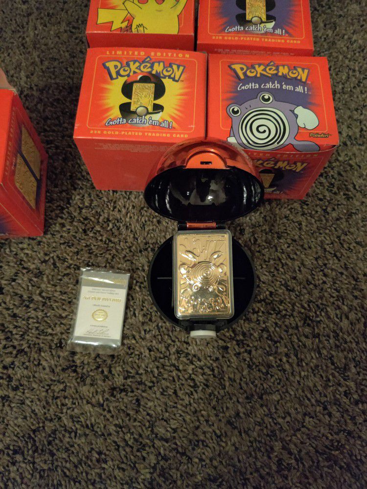 1999 23 Karat Gold-plated Pokemon Playing Cards $35 Each (Obo)