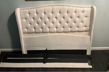 Queen upholstered bedframe