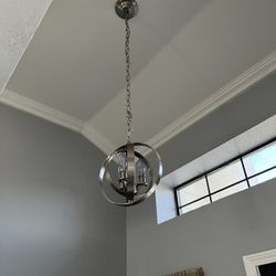 3 Silver Hanging Lights $100 lg, $75 Med And $50 Sm