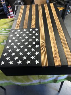 Gun Concealment Storage . Wood Flag