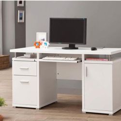 55-inch 2 Drawer Office Computer Desk White. On Sale For A Limited Time.  