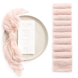Ling's Moment Luxury Cloth Wedding Napkins - 19x19 Inch Reusable Cheesecloth Linen Napkins For Wedding Reception, Bridal Shower, Dinner Table - Washab
