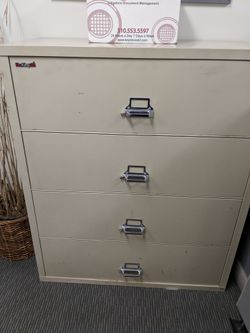FireKing 38" 1-hour rated fireproof file cabinet