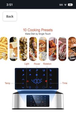 10-in-1 Air Fryer Oven, 20 Quart Airfryer Toaster Oven Combo