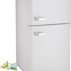 3.2 Cu.Ft Mini fridge with Freezer, Double Door Compact Refrigerator