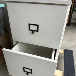 White Wood Filing Cabinet 