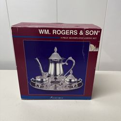 Wm. Rogers & Son 4 Piece Silver-plated Coffee Set - New in Box