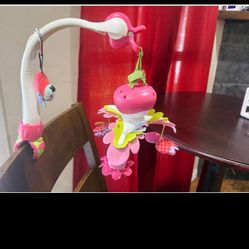 Like New Pink Lady Bug Crib Music Mobile