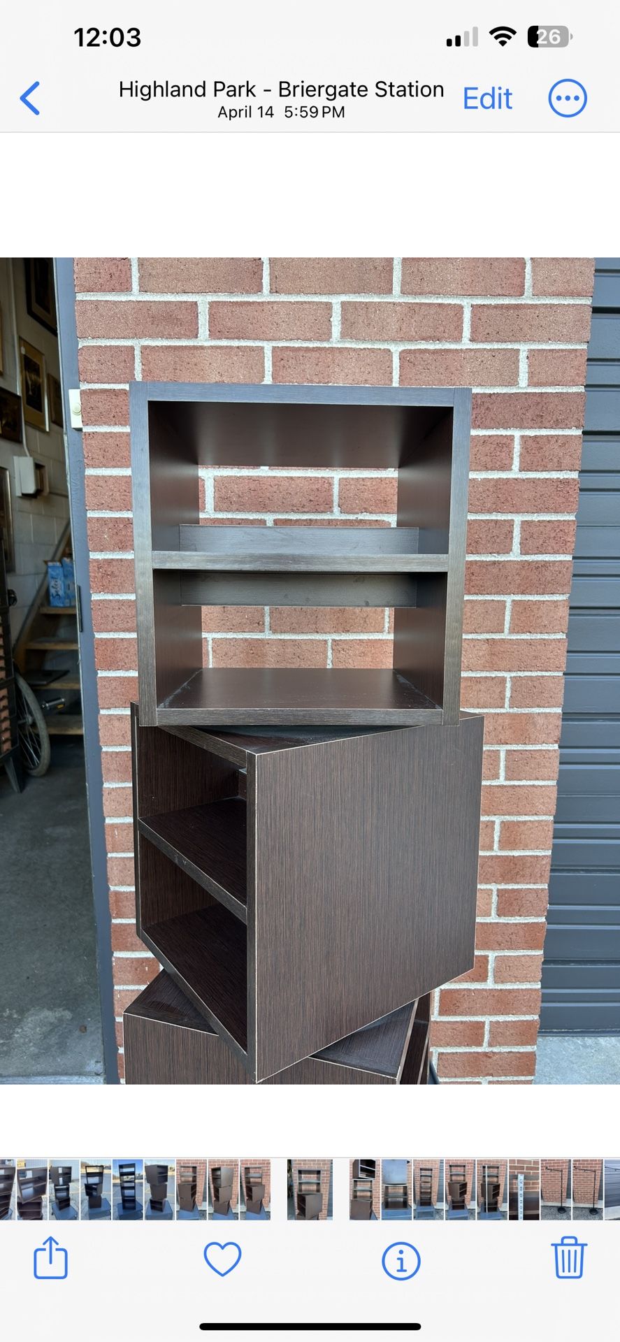 Geometric Rotating CD Storage Tower Cabinet