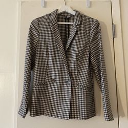 H&M Divided Collection, Women’s plaid Houndstooth print blazer, size XS, lightweight