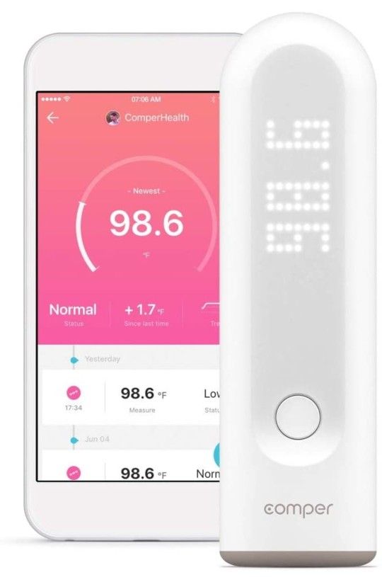 Comper Non Contact Thermometer, Thermometer Infrared Forehead for Fever, forehead Thermometer for Baby, Kids and Adults, with Smart App, Bluetooth Con