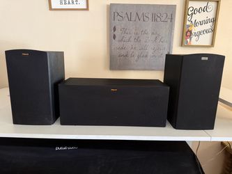 Klipsch R-15M Bookshelf Speakers and R-25C Center Channel Speaker