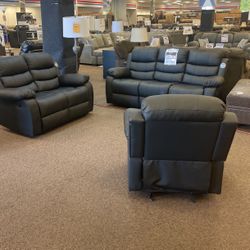 Maverick Black Sofa And Loveseat Set Only