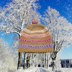 Handmade Crochet Hat for Baby Girls (Size 6 to 12 Months