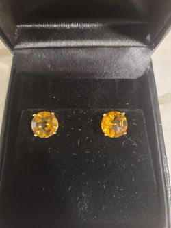 Large Citrine Earrings 14k