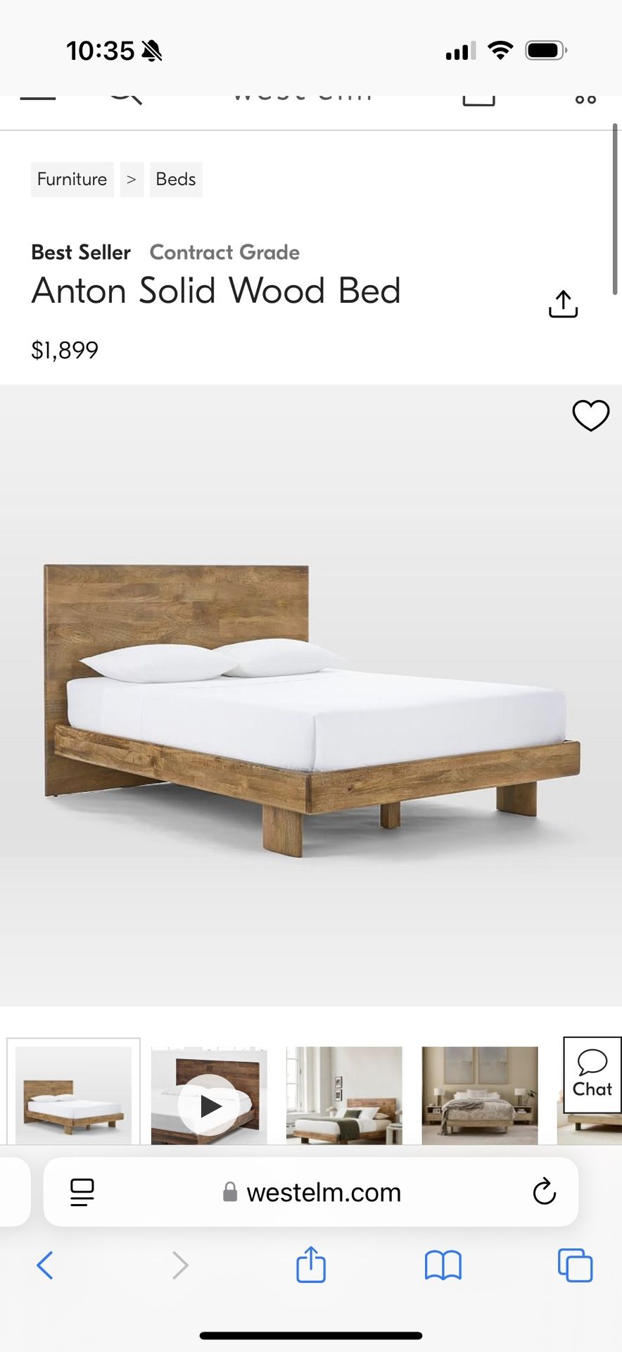 West Elm Anton Queen Bed