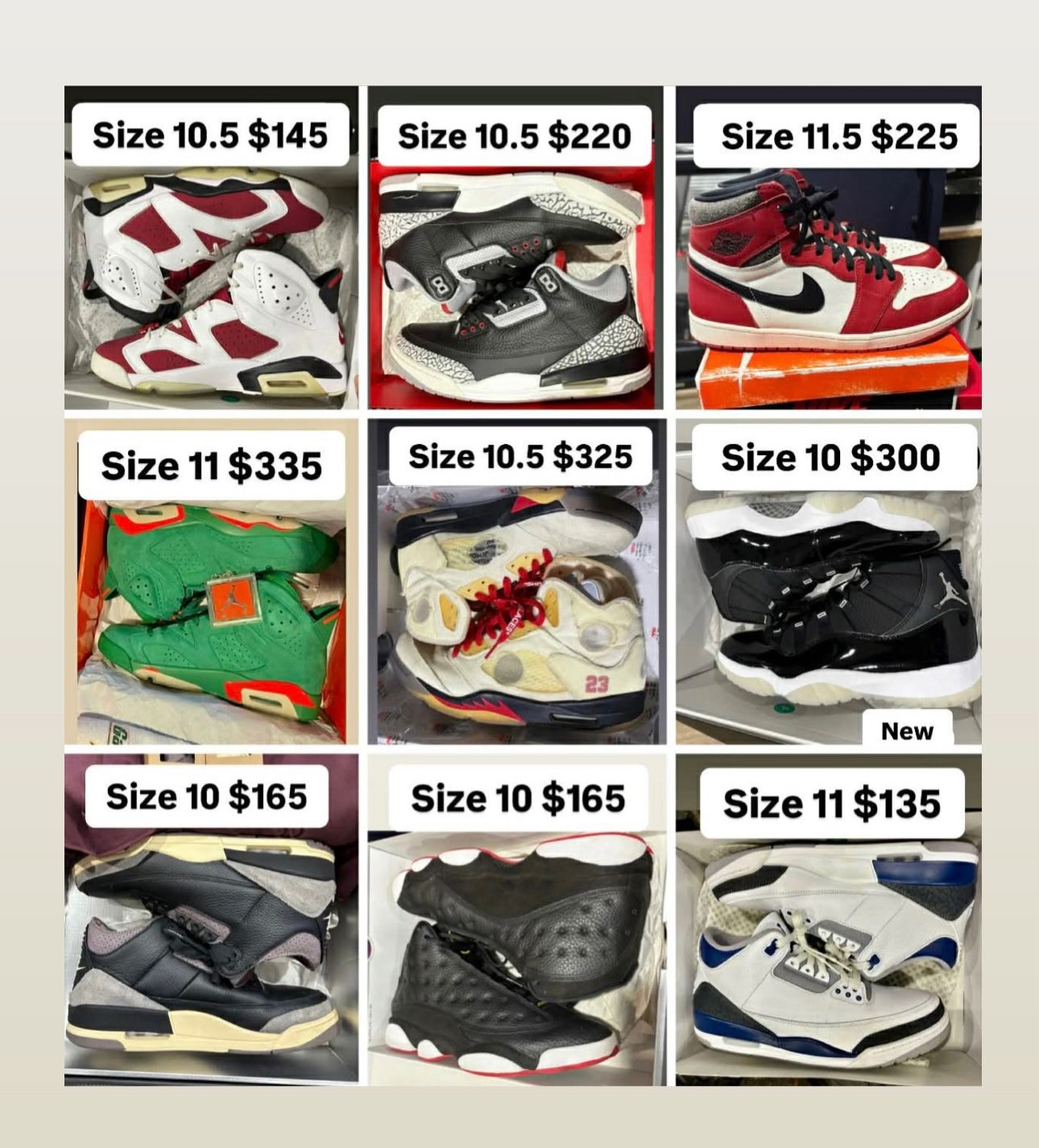 Jordan Nikes Off Whites Size 10 10.5 11 11.5