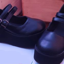 women's Pumps Sweet Gothic Punk Shoes  Size 7 Women Off Black  - Matte Black 
