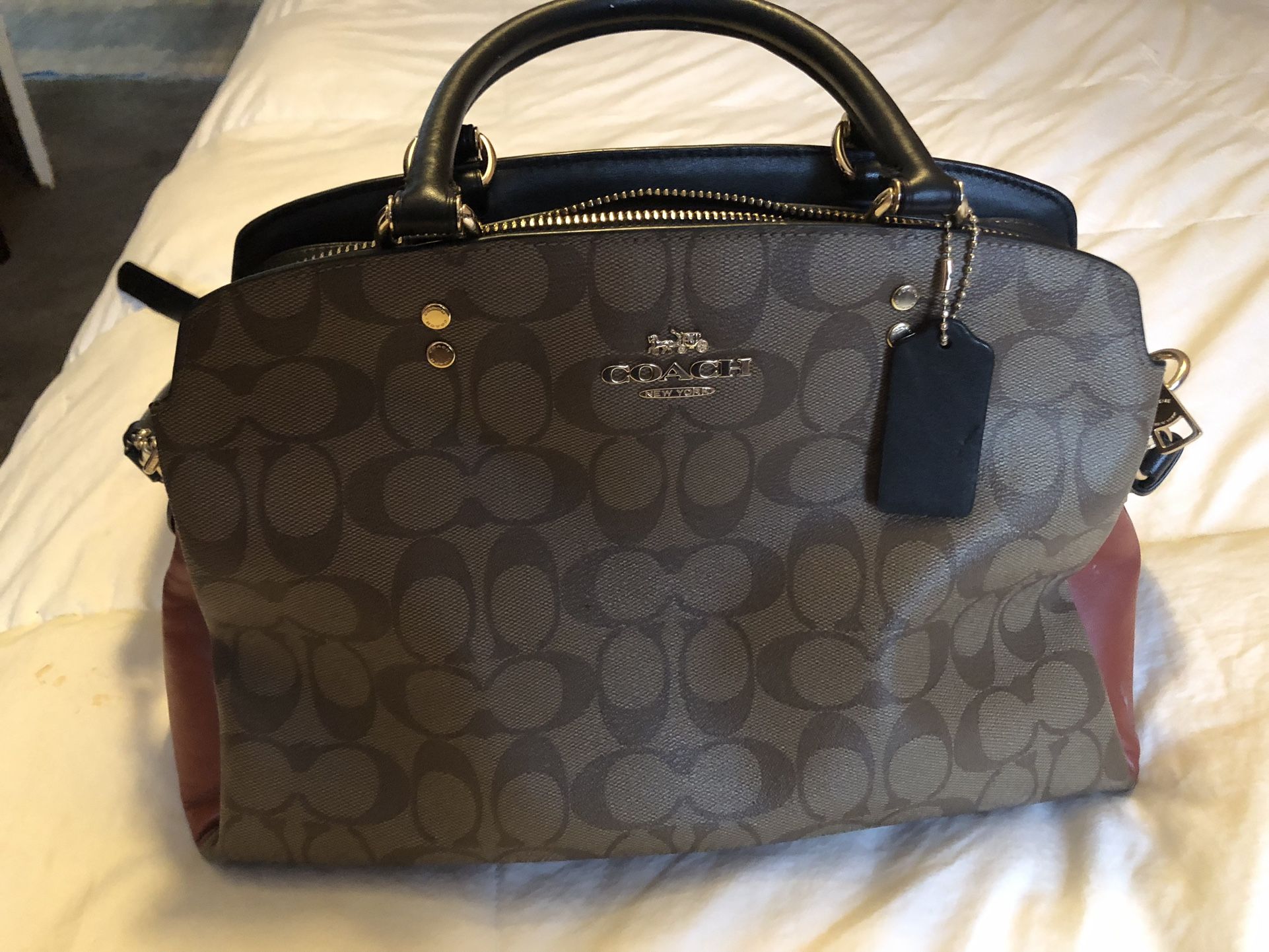 Coach Hand Bag Auburn and Brown