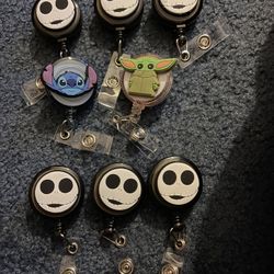 Disney Badge Holders Jack Skellington /stitch/baby Yoda 