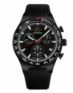 Haftavani - HPL44115.07 - Racing Speed Chronograph Watch – Black ⚫️ PVD Rubber - Swiss Made 🇨🇭