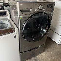 Lg Front Load Washer On Pedestal With 90 Day Warranty Only $350
