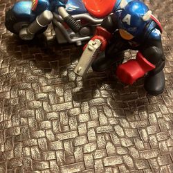 Marvel Super Hero Squad COMPLETE Wave 17 BUCKY as Captain America & Motorcycle