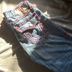 true religion jeans red stitching size 32