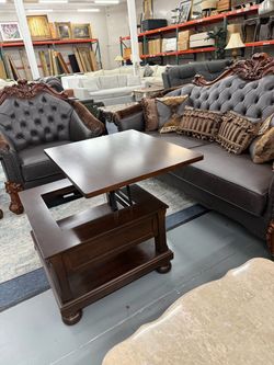 Dark Broen & Light Brown Two Toned Antique Style Quality Leather Sofa Se🛋️NO CrEdIt Needed💰Same DAY Delivery🚚