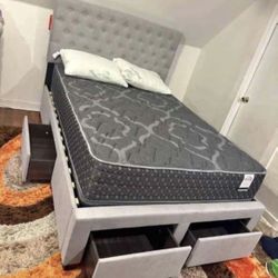 Have A Small Space And You Need More Storage? Perfect Bed With Drawers! Many Colors Available - SAME DAY DELIVERY - All Sizes - No Credit Needed