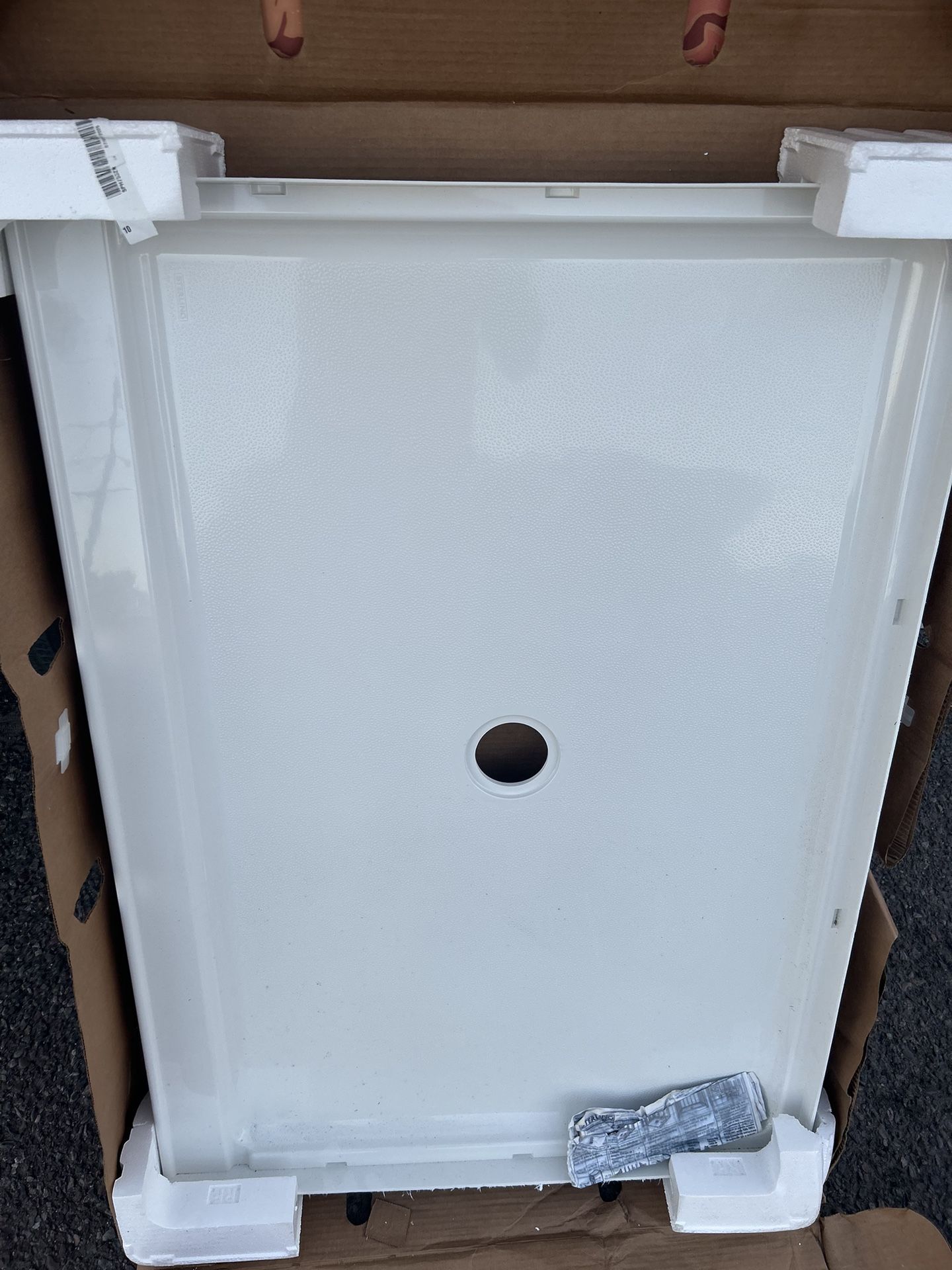 STERLING Guard+ 48 x 34 Alcove Shower Pan Base with Center Drain in White