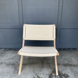 Mid Century Modern Wood Cane Folding Chair