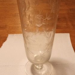Hawkes Etched Glass Vase
