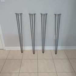 Matte Black Hairpin Style Metal Table legs