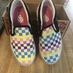 Rainbow checked VANS
