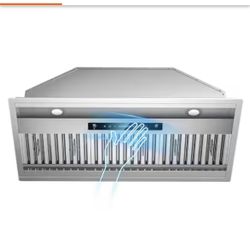 INTERTEK RANGE HOOD 36” Convertible Insert Range Hood 900 CFM in Stainless Steel 4-Speed with LED