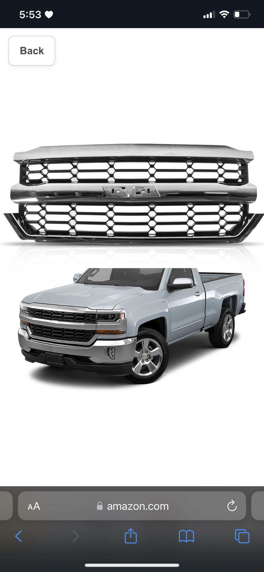 2016-2018 Chevy 1500 Grill