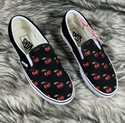 Vans Embroidered Cherrys Slip On Sneakers