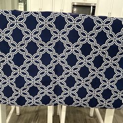 Cobalt Blue And White Shower curtain