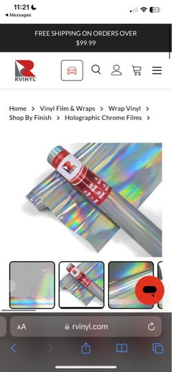 Holographic silver  Neon chrome wrap 5ft x 57ft brand new