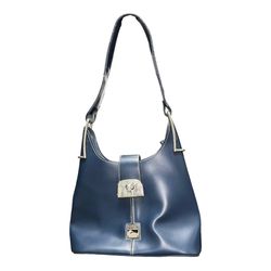 Vintage Dooney & Bourke Antique Blue Leather Shoulder Bag