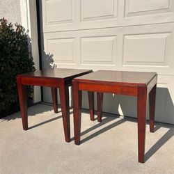 Matching Solid Wood Side Table Set