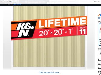 Home HVAC air filter-lifetime never change 20x20 k&N filters