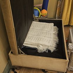 Ballard Design Brushed Velvet Storage Ottom