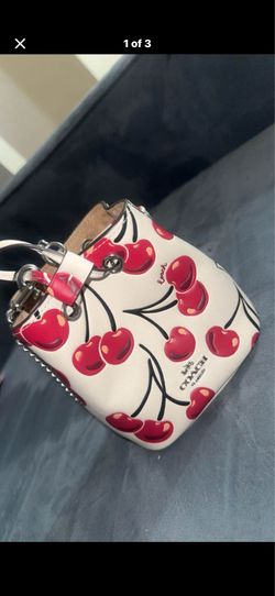 Coach Mini Bucket Bag ♥️Cherry Print 🍒 (Brand New)