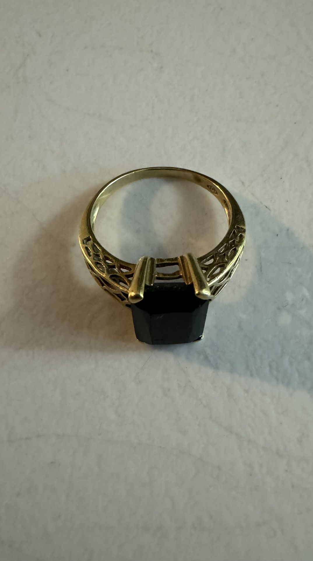 Vintage 925 Ring with Black Onyx sz10