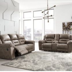 Value City Furniture: Manual Reclining Sofa & Loveseat With Console